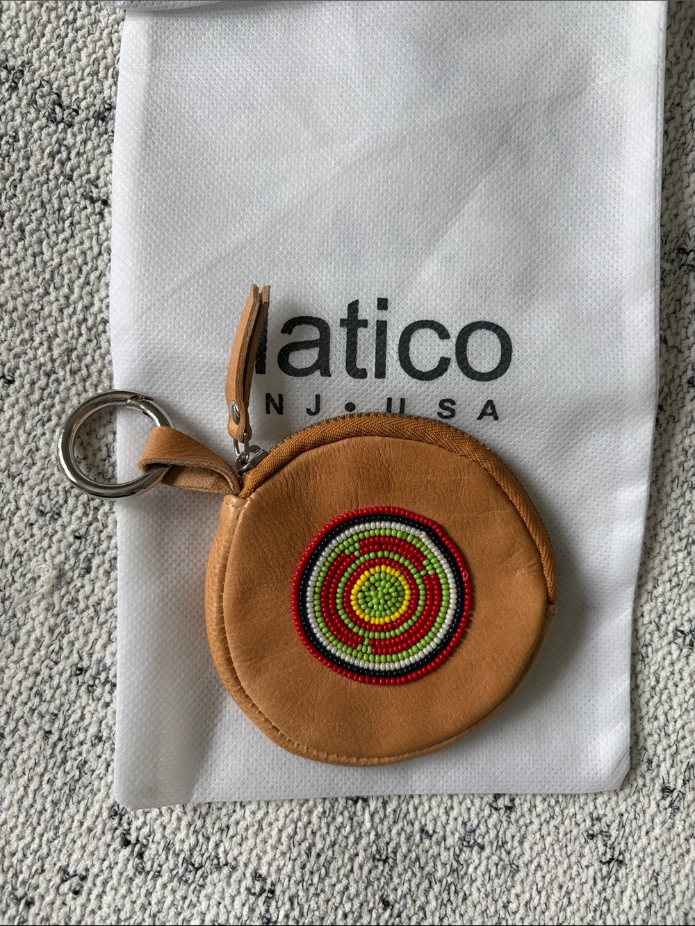 Latico • Beaded Leather Circle Keychain